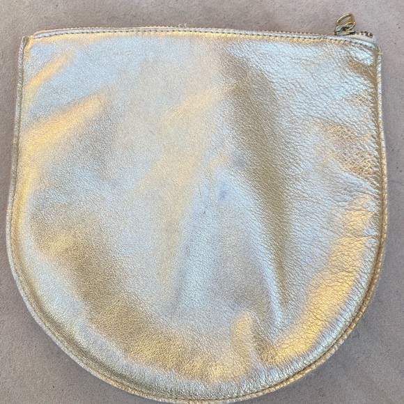 Gold Leather Baggu Pouch - Picture 3 of 9